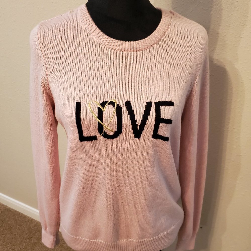 Victoria Secret women crew neck sweater "Love" pink. size M. - Picture 3 of 8